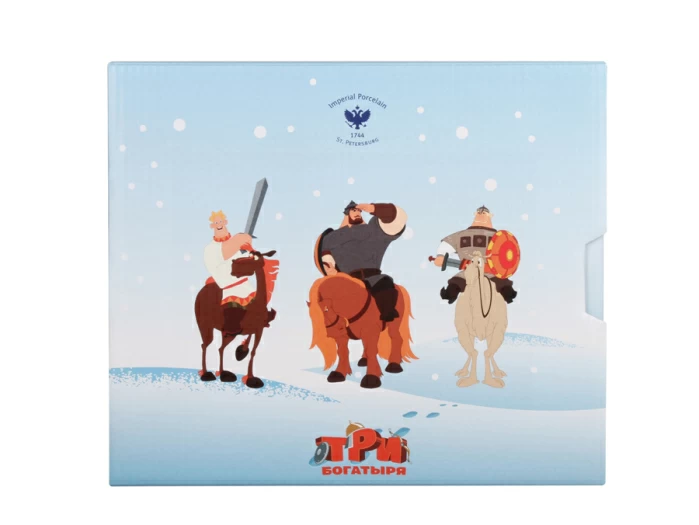 Подарочный набор декоративный 200 мм форма Эллипс рисунок Три богатыря арт. 81.25187.00.1, 