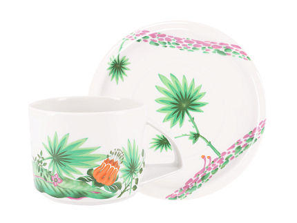 Чашка с блюдцем чайная форма Баланс рисунок Джангл, арт. 81.28587.00.1