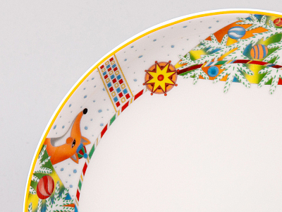 Подарочный набор трехпредметный комплект форма Карат рисунок Лесной праздник арт. 81.30217.00.1