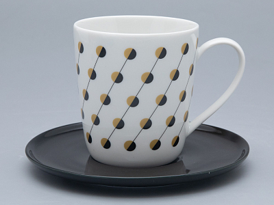 Чашка с блюдцем чайная форма Колокол рисунок Балтийский берег 2, арт. 81.31863.00.1