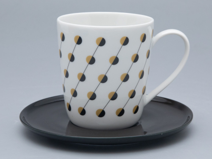 Чашка с блюдцем чайная форма Колокол рисунок Балтийский берег 2, арт. 81.31863.00.1, 