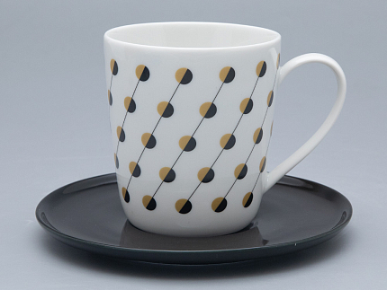 Чашка с блюдцем чайная форма Колокол рисунок Балтийский берег 2, арт. 81.31863.00.1