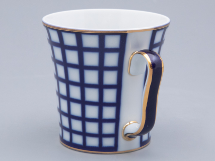 Бокал с блюдцем Ленинградский Кобальтовая клетка 360 мл арт. 81.17615.00.1, 