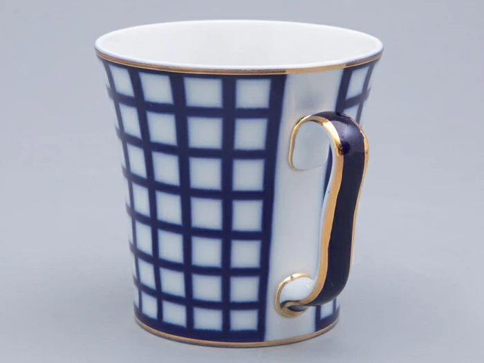 Бокал с блюдцем Ленинградский Кобальтовая клетка 360 мл арт. 81.17615.00.1, 