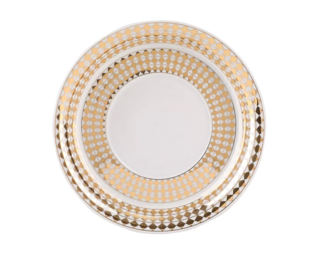 Чашка с блюдцем чайная форма Гербовая рисунок Зазеркалье. Ромбы, арт. 81.27711.00.1, 