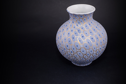 Ваза Голубая, на форме Русская, арт 60.16394.00.1