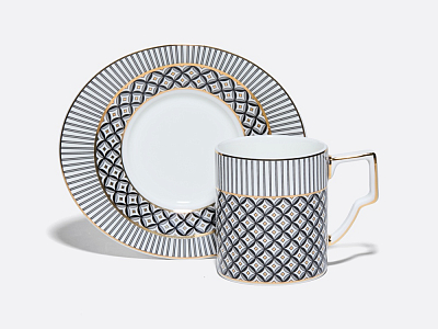 Чашка с блюдцем кофейная 150 мл, форма Элегия, рисунок Elegant, арт. 81.34914.00.1