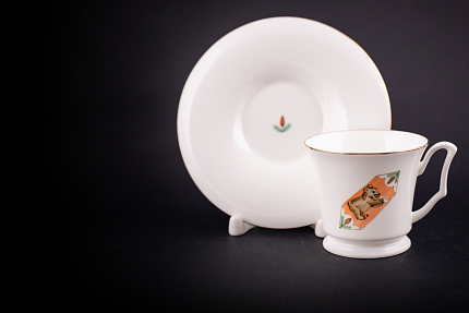 Чашка с блюдцем кофейная 115  мл., форма Юлия, рисунок Конфета Мишка, арт 61.21050.00.1