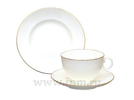 Трехпредметный комплект чайный Яблочко Золотой кант 160 мл арт. 81.20963.00.1, 