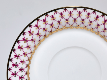 Чашка с блюдцем чайная 260 мл, форма Юлиана, рисунок Сетка-Блюз 2, арт. 81.10802.00.1, 