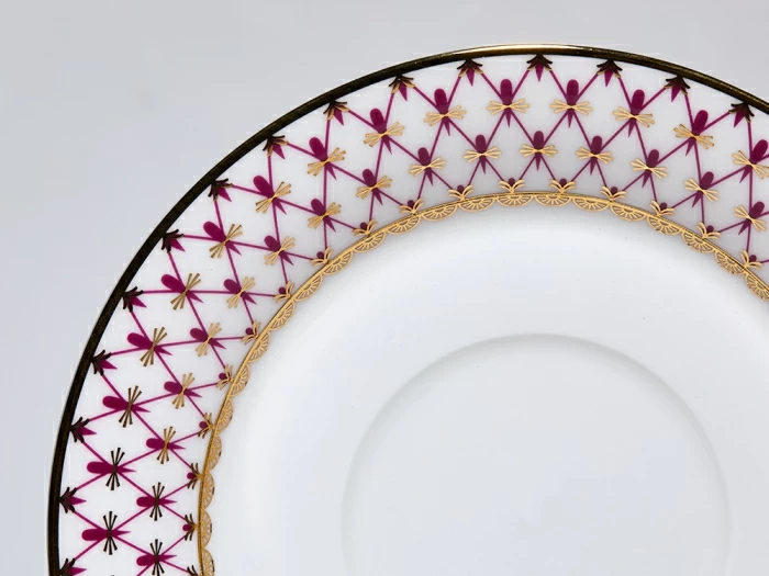 Чашка с блюдцем чайная 260 мл, форма Юлиана, рисунок Сетка-Блюз 2, арт. 81.10802.00.1, 