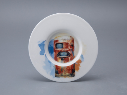 Бокал с блюдцем и крышкой 400мл в подарочной упаковке, форма Топ, рисунокAtomic Heart (Атомное Сердце) 2, арт 81.34449.00.1, 