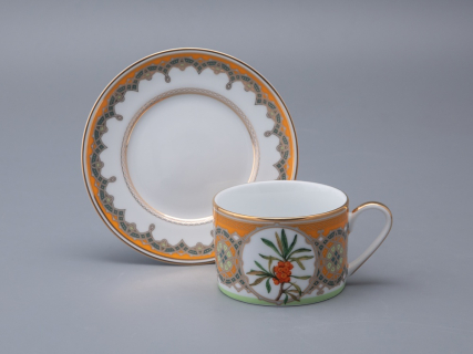 Чашка с блюдцем 250 мл в подарочной упаковке форма Соло рисунок Облепиха сибирская, арт. 81.33948.00.1, 