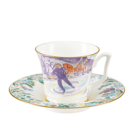 Сервиз чайный форма Юлия рисунок Серебряные коньки, 6 персон 14 предметов арт. 81.29098.00.1