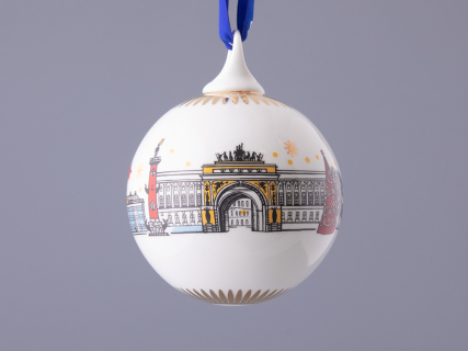 Подарочный набор Ёлочных украшений, форма Шар с петелькой, рисунок Рождественский Петербург, арт. 81.32760.00.1, 
