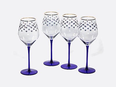 Набор (4 бокала для вина) 380 мл Кобальтовая сетка арт. 14.11001.07