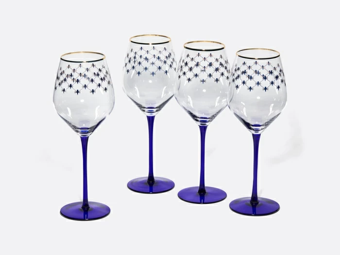 Набор (4 бокала для вина) 380 мл Кобальтовая сетка арт. 14.11001.07, 