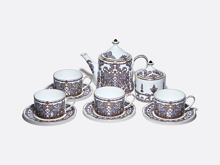 Сервиз чайный на 4 персоны 10 предметов в подарочной упаковке, форма Идиллия рисунок Барокко, арт. 81.34916.00.1