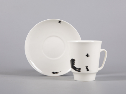 Чашка с блюдцем кофейная 165 мл., форма Майская, рисунок Кошки-мышки арт. 81.30660.00.1, 