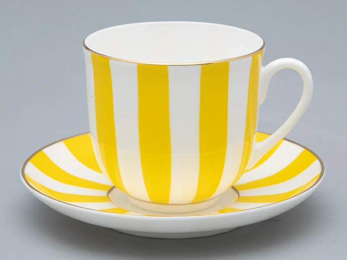 Чашка с блюдцем форма Ландыш рисунок Да и нет (желтый) арт. 81.16678.00.1, 