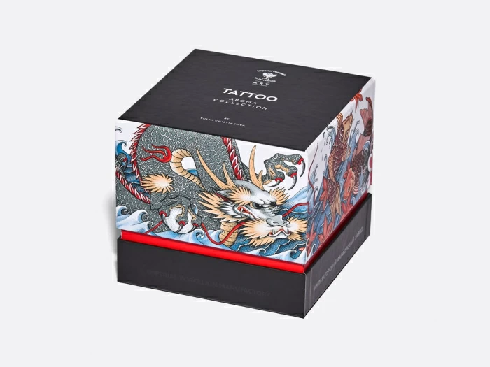 Подарочный набор Свеча рисунок Tattoo Dragon (Татуировка Дракон) аромат Аква арт. 81.31628.00.1, 