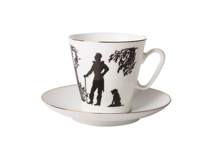 Чашка с блюдцем кофейная 80 мл.,  форма Черный кофе,  рисунок Встреча арт. 81.16746.00.1, 