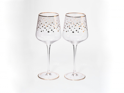 Набор из 2-х бокалов для вина 430 мл в подарочной упаковке, рисунок Азур золотой, арт 14.11447.07, 