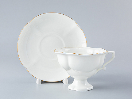 Чашка с блюдцем чайная Наташа Золотая лента 220 мл арт. 81.10503.00.1