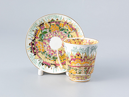 Чашка с блюдцем кофейная 165 мл.,  форма Майская, рисунок Весна золотая арт. 81.10383.00.1