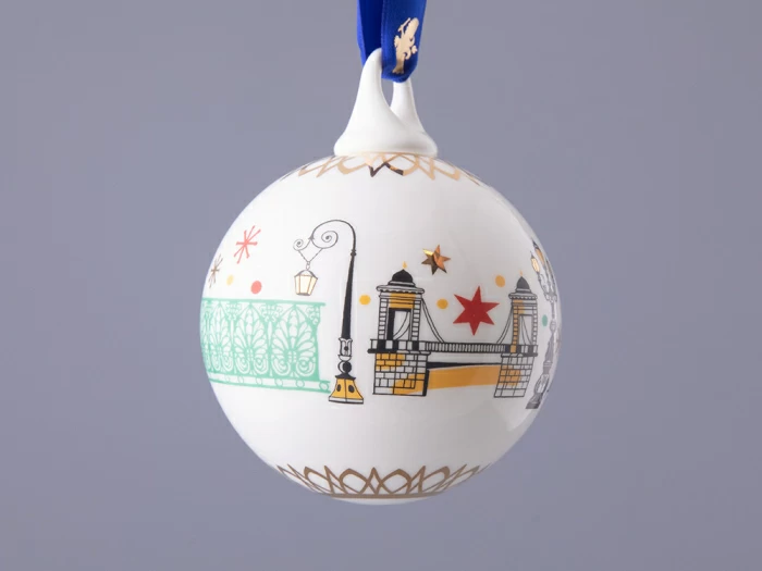 Подарочный набор Ёлочных украшений, форма Шар с петелькой, рисунок Рождественский Петербург, арт. 81.32760.00.1, 