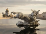 Скульптура Корги и бабочка, Белый бисквит, арт. 82.48080.00.1, 