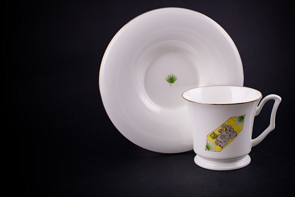 Чашка с блюдцем кофейная, рисунок Конфета Слоник, форма Юлия, арт 61.21047.00.1