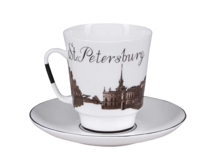 Чашка с блюдцем кофейная 165 мл.,  форма Майская, рисунок До свидания Петербург 5 арт.81.15810.00.5, 