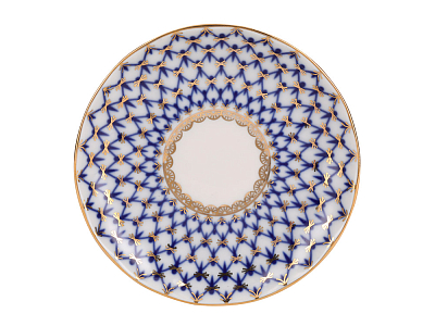 Трехпредметный комплект чайный форма Тюльпан рисунок Кобальтовая сетка арт. 81.10103.90.1