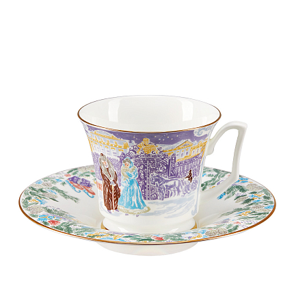 Сервиз чайный форма Юлия рисунок Серебряные коньки, 6 персон 14 предметов арт. 81.29098.00.1