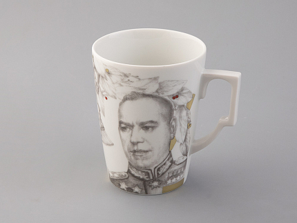 Бокал с блюдцем в подарочной упаковке, форма Гранд, рисунок Маршалы Победы Георгий Жуков, арт. 81.33243.00.1