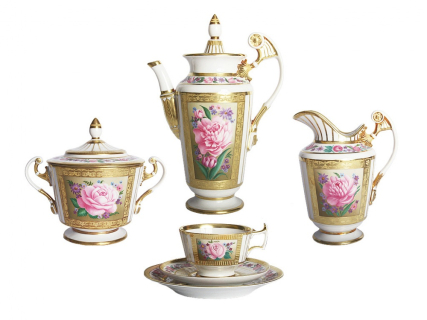 Сервиз кофейный форма Александрия рисунок Воспоминание 6 персон 21 предмет, арт. 81.17899.00.1, 