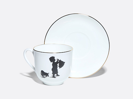 Чашка с блюдцем кофейная 180 мл.,  форма Ландыш, рисунок Хлопоты арт. 81.15709.00.1