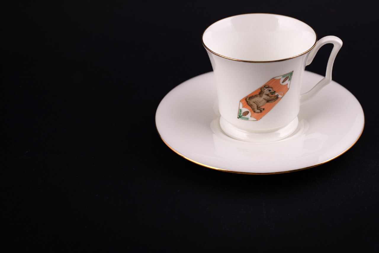 Чашка с блюдцем кофейная 115  мл., форма Юлия, рисунок Конфета Мишка, арт 61.21050.00.1, 