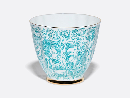 Чашка с блюдцем чайная 200 мл форма Гвоздика рисунок Лето Зеленое арт. 81.20071.00.1