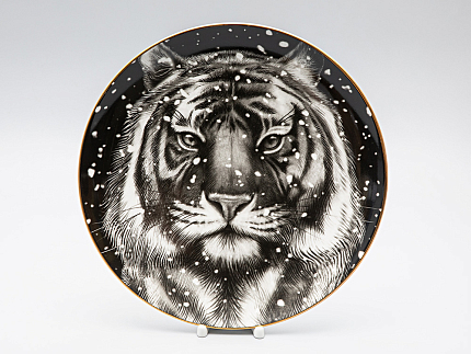 Декоративная тарелка 300 мм в подарочной упаковке, форма Эллипс 2, рисунок Тотем Тигр арт. 81.30083.00.1