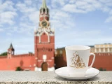 Чашка с блюдцем 165 мл, форма Майская, рисунок Золотая Москва Куранты, арт. 81.34784.00.1, 