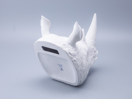 Скульптура форма Носорог голова, Белый бисквит, арт 82.49078.00.1, 