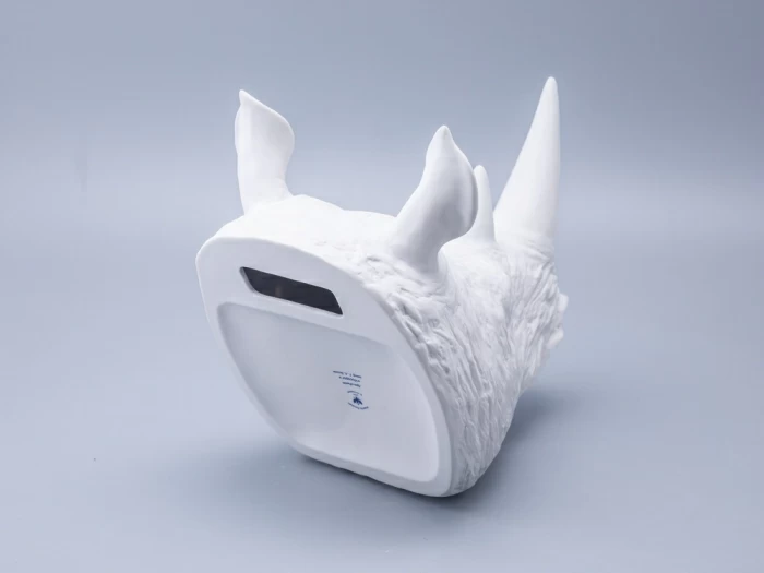 Скульптура форма Носорог голова, Белый бисквит, арт 82.49078.00.1, 