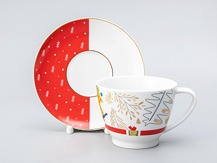 Чашка с блюдцем форма Вега рисунок Принц Щелкунчик, арт. 81.29969.00.1