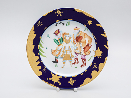 Декоративная тарелка 270 мм в подарочной упаковке форма Европейская-2 рисунок Снегурочка, арт. 81.29602.00.1, 