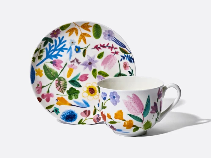 Чашка с блюдцем чайная 345 мл форма Ландыш рисунок Primavera арт. 81.30808.00.1, 