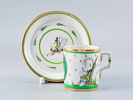 Сервиз чайный форма Гербовая рисунок Крысята-воришки, 2 персоны 7 предметов, арт. 81.16587.00.1