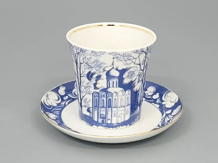 Бокал с блюдцем Ленинградский На Нерли 360 мл арт. 81.10491.00.1, 