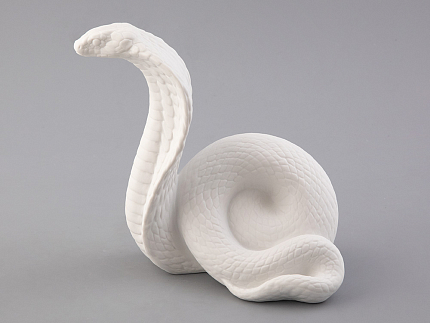 Скульптура форма Кобра, большой размер, в подарочной упаковке, рисунок Белый, арт. 81.33373.00.1